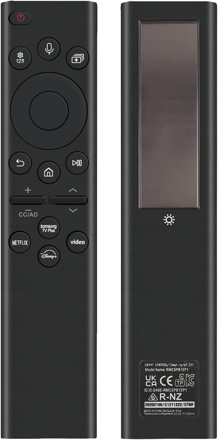 Nettech Rechargeable TV Remote for Samsung Smart TVs, Replacement for All 2019-2025 Samsung TV Remote Control with Voice Control. USB-C Fast Charging. Solar Charging. 2-Year Warranty. - Image 1